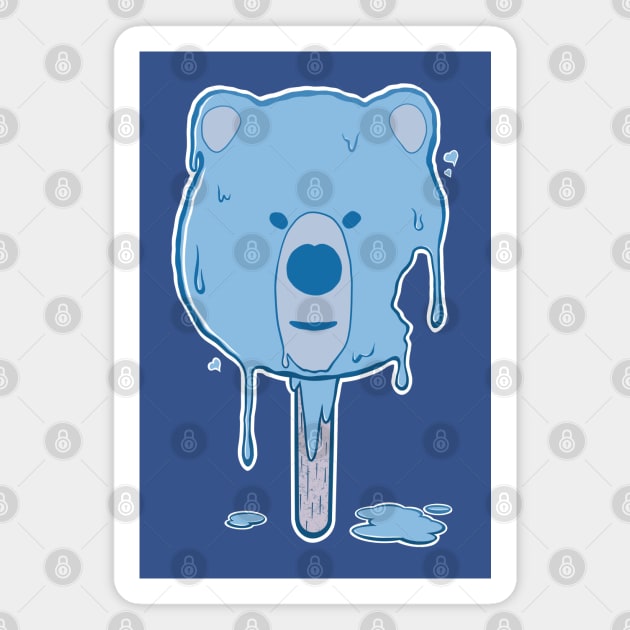 Blue Melting Bear Ice Cream Magnet by ArtDiggs